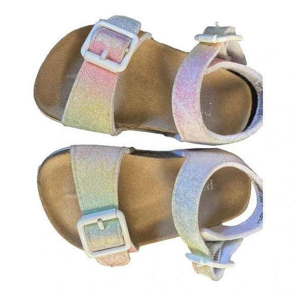 The Childrens Place Girls Sandals Size 5 Glitter Buckle Closure Summer Shoes - Picture 2 of 10